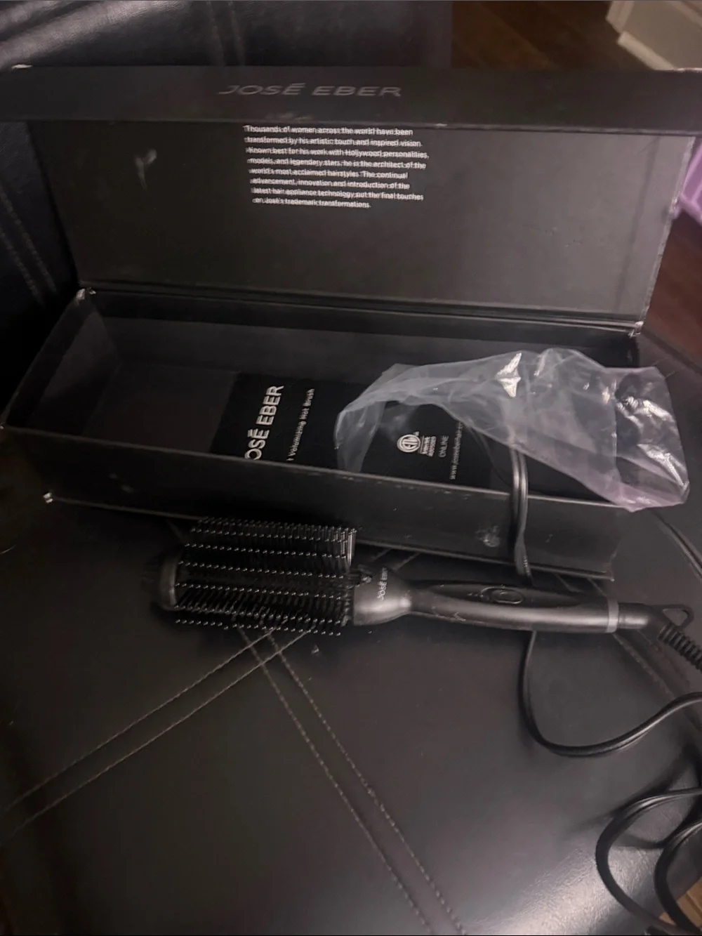 Jose Eber Black Heated Round Styling Brush for Men